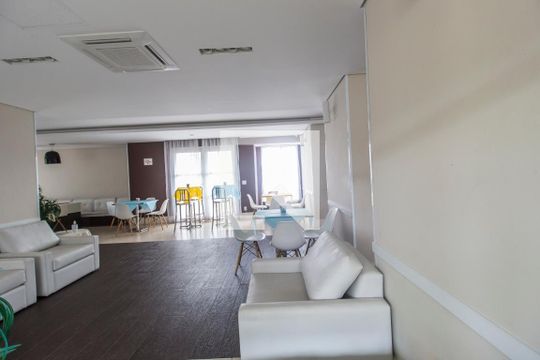 Área comum - Salão de festas de apartamento para alugar com 1 quarto, 51m² em Empresarial 18 do Forte, Barueri