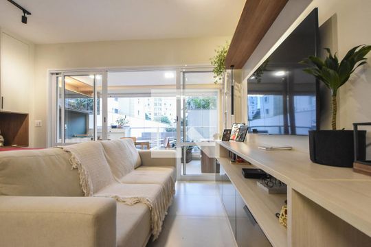Detalhe Sala de kitnet/studio à venda com 1 quarto, 44m² em Campo Belo, São Paulo