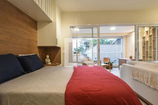 Detalhe Quarto de kitnet/studio à venda com 1 quarto, 44m² em Campo Belo, São Paulo