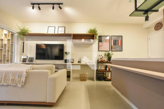 Detalhe Sala de kitnet/studio à venda com 1 quarto, 44m² em Campo Belo, São Paulo