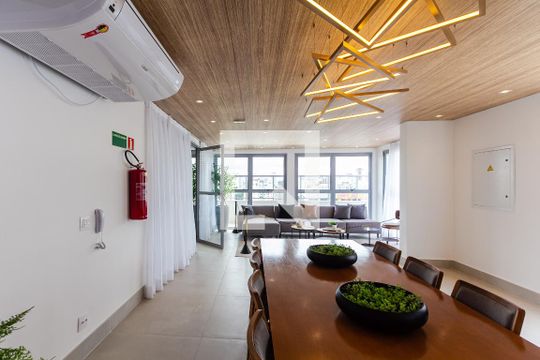 Área comum - Salão de festas de kitnet/studio para alugar com 1 quarto, 28m² em Indianópolis, São Paulo