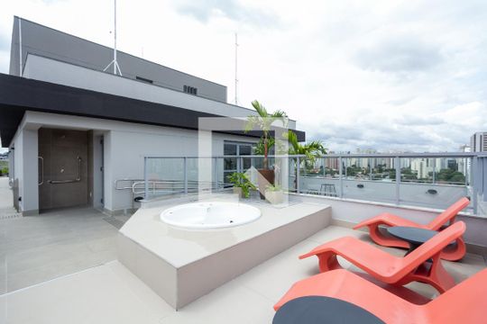 Área comum de kitnet/studio para alugar com 1 quarto, 28m² em Indianópolis, São Paulo