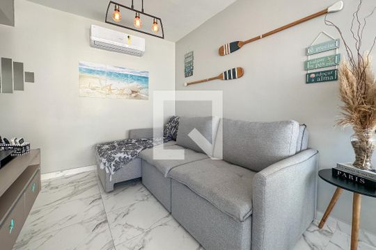 Sala de apartamento para alugar com 2 quartos, 71m² em Loteamento João Batista Julião, Guarujá