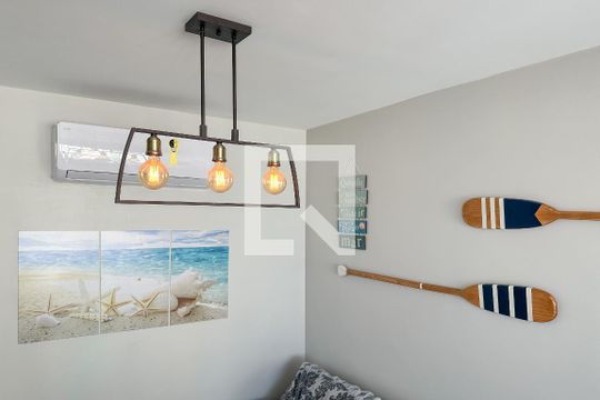 Sala de apartamento para alugar com 2 quartos, 71m² em Loteamento João Batista Julião, Guarujá