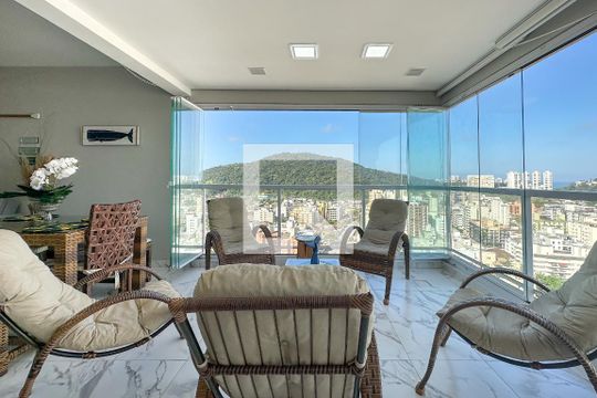 Varanda integrada de apartamento para alugar com 2 quartos, 71m² em Loteamento João Batista Julião, Guarujá