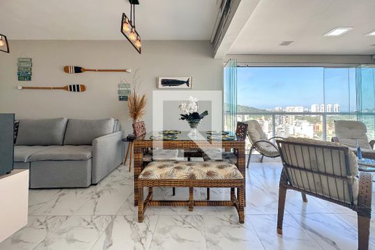 Sala de apartamento para alugar com 2 quartos, 71m² em Loteamento João Batista Julião, Guarujá