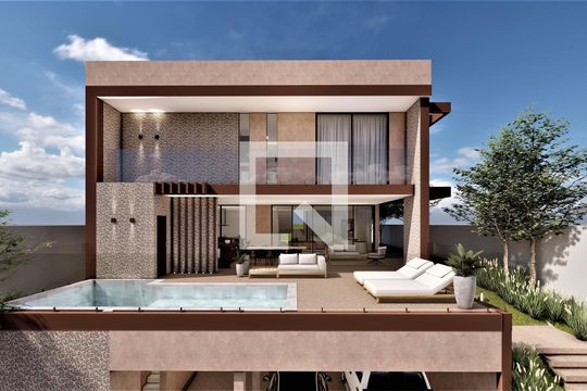 facahda de casa de condomínio à venda com 4 quartos, 410m² em Alphaville Nova Lima, Nova Lima