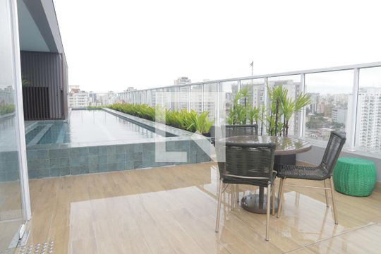 Área comum - Piscina de kitnet/studio para alugar com 1 quarto, 28m² em Vila Clementino, São Paulo