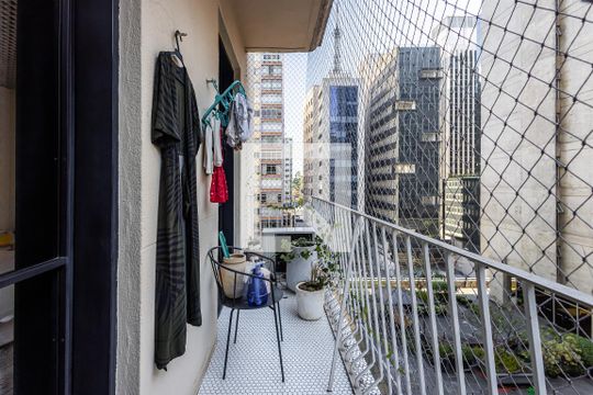 Varanda da Suíte de apartamento à venda com 1 quarto, 120m² em Cerqueira César, São Paulo