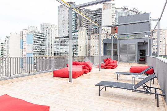 Área comum - Sunset Deck de kitnet/studio à venda com 1 quarto, 24m² em Consolação, São Paulo