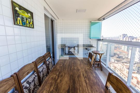 Varanda gourmet de apartamento para alugar com 2 quartos, 80m² em Caiçara, Praia Grande