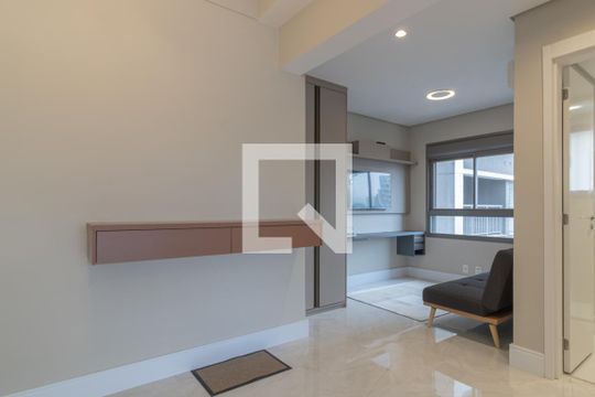Sala de apartamento para alugar com 1 quarto, 60m² em Indianópolis, São Paulo