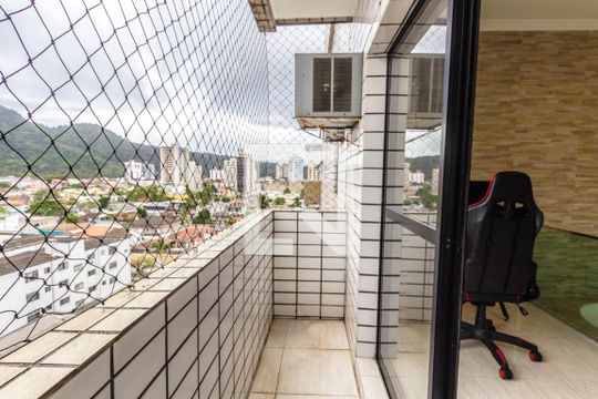 Varanda da Sala de apartamento para alugar com 3 quartos, 210m² em Canto do Forte, Praia Grande