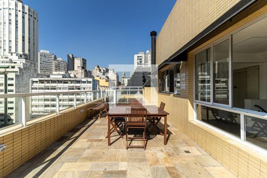 Área Comum - Terraço de kitnet/studio para alugar com 1 quarto, 26m² em República, São Paulo