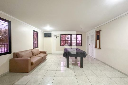 Área comum - Sala de Sijuca de apartamento para alugar com 1 quarto, 59m² em Jardim Três Marias, Guarujá