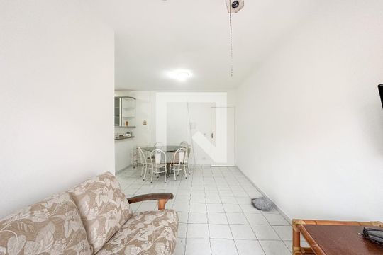 Sala de apartamento para alugar com 1 quarto, 59m² em Jardim Três Marias, Guarujá