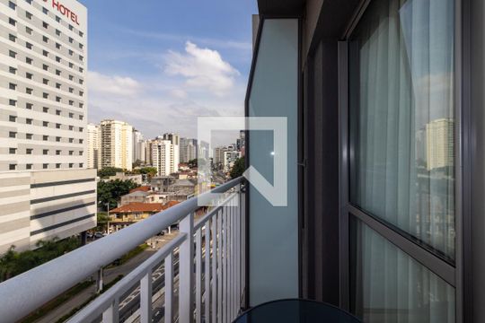 Varanda da Sala de kitnet/studio à venda com 1 quarto, 29m² em Vila Nova Conceição, São Paulo