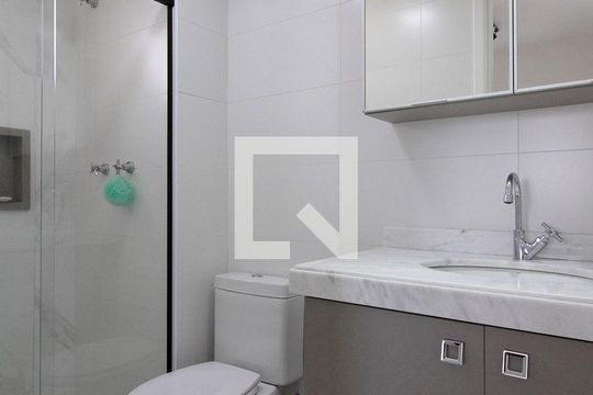 Banheiro da Suíte de apartamento à venda com 1 quarto, 62m² em Santa Efigênia, São Paulo