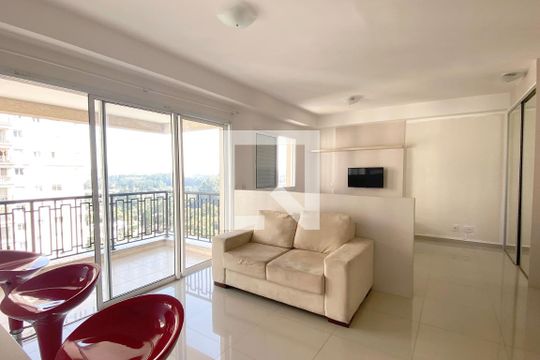 Sala de apartamento para alugar com 1 quarto, 50m² em Sítio Tamboré Alphaville, Barueri