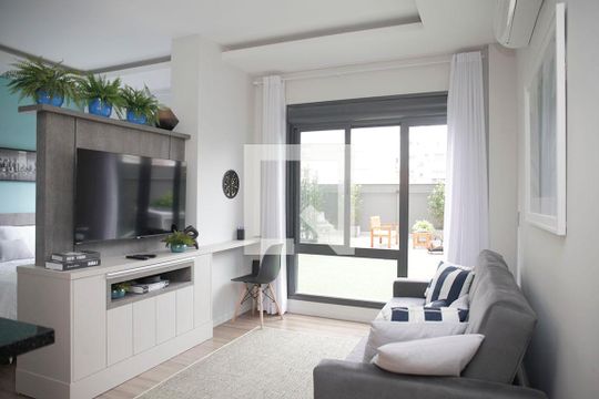 Sudio Sala de apartamento à venda com 1 quarto, 42m² em Independência, Porto Alegre