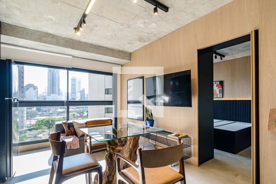 Sala de apartamento à venda com 1 quarto, 38m² em Jardim das Bandeiras, São Paulo