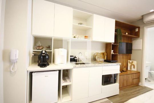 Cozinha de kitnet/studio para alugar com 1 quarto, 28m² em Vila Mariana, São Paulo