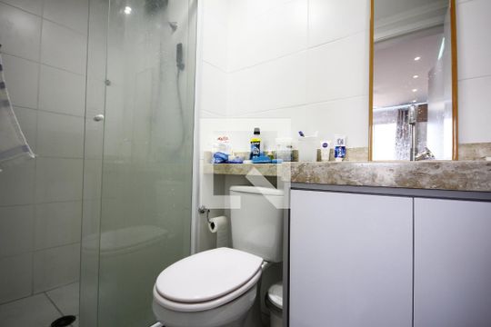 Banheiro da Suíte de kitnet/studio à venda com 1 quarto, 30m² em Mooca, São Paulo