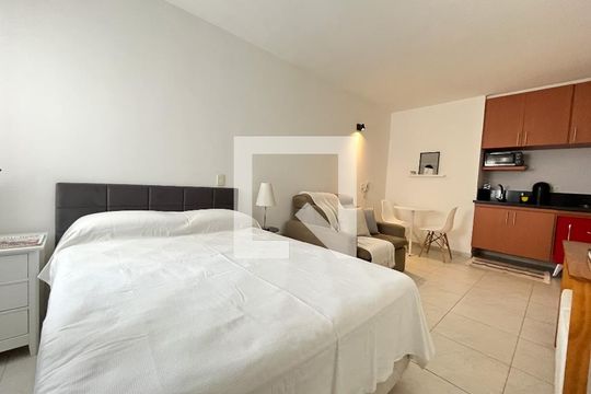 Sala/quarto/Cozinha  de kitnet/studio para alugar com 1 quarto, 24m² em Vila Clementino, São Paulo