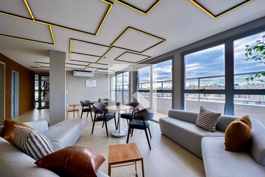 Área comum de kitnet/studio para alugar com 1 quarto, 31m² em Indianópolis, São Paulo