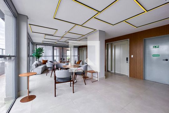 Área comum de kitnet/studio para alugar com 1 quarto, 31m² em Indianópolis, São Paulo