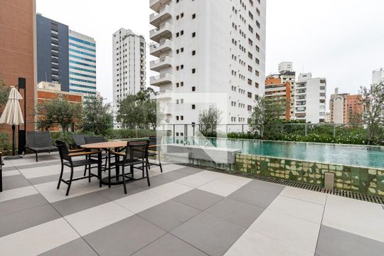 Área comum de kitnet/studio para alugar com 1 quarto, 24m² em Campo Belo, São Paulo