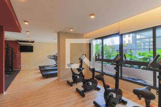 Área comum - Academia de kitnet/studio para alugar com 1 quarto, 29m² em Campo Belo, São Paulo