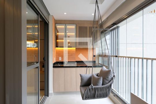 Varanda de apartamento à venda com 1 quarto, 44m² em Paraíso, São Paulo