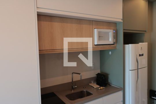 Cozinha - Armários de kitnet/studio à venda com 1 quarto, 27m² em Indianópolis, São Paulo