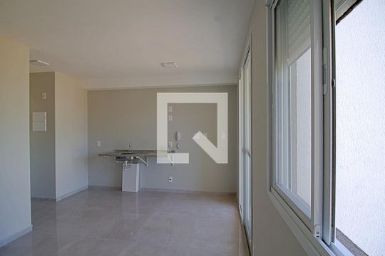 Quarto e cozinha de kitnet/studio para alugar com 1 quarto, 24m² em Vila Andrade, São Paulo