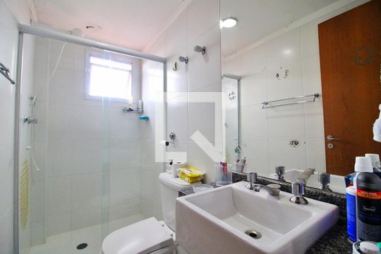 Banheiro da Suíte de apartamento à venda com 3 quartos, 109m² em Campestre, Santo André