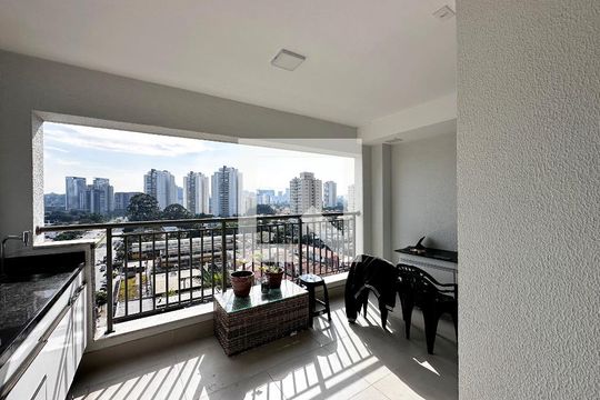 Varanda de apartamento à venda com 2 quartos, 70m² em Jardim Caravelas, São Paulo
