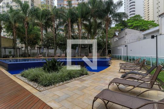 Área comum - Piscina de apartamento para alugar com 1 quarto, 49m² em Campo Belo, São Paulo