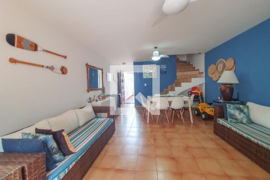 Sala de casa de condomínio para alugar com 3 quartos, 90m² em Loteamento João Batista Julião, Guarujá