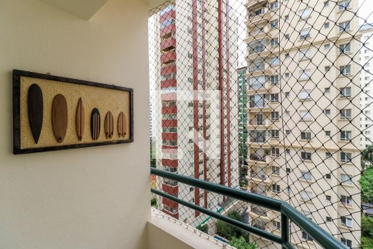 Varanda da Sala de apartamento para alugar com 2 quartos, 62m² em Campo Belo, São Paulo
