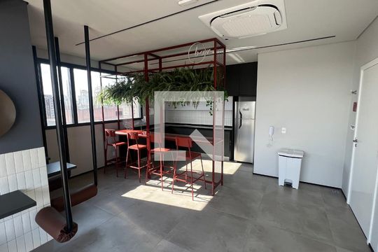 Área comum - Bar piscina de kitnet/studio para alugar com 1 quarto, 19m² em Jardim Paulista, São Paulo