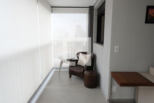 Varanda da Sala de apartamento para alugar com 1 quarto, 48m² em Pinheiros, São Paulo