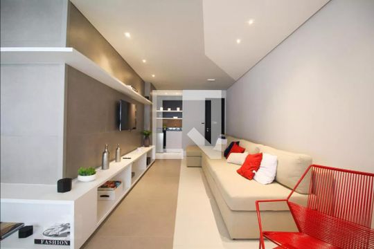 Área comum de kitnet/studio para alugar com 1 quarto, 25m² em Indianópolis, São Paulo