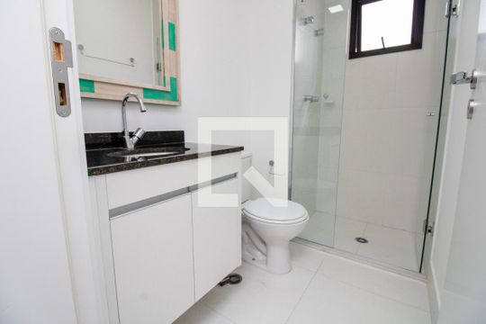 Banheiro- panorâmica de kitnet/studio à venda com 1 quarto, 34m² em Indianópolis, São Paulo