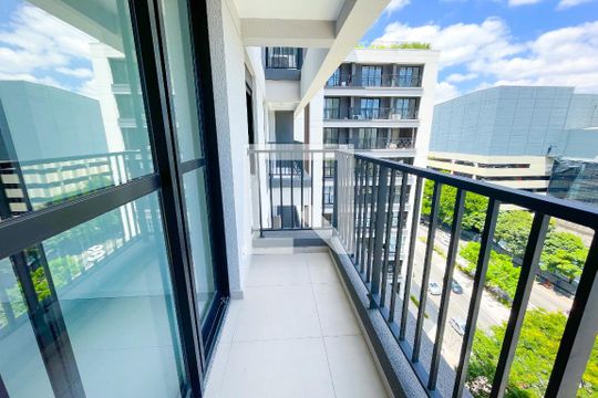 Varanda de kitnet/studio para alugar com 1 quarto, 29m² em Pinheiros, São Paulo
