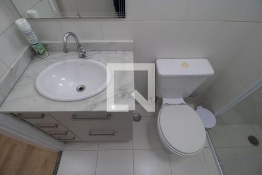 Banheiro da Suíte  de apartamento para alugar com 2 quartos, 58m² em Mansões Santo Antônio, Campinas