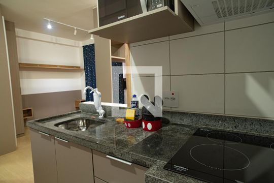 Cozinha de kitnet/studio à venda com 1 quarto, 26m² em Bela Vista, São Paulo