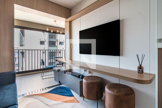 Sala de apartamento para alugar com 1 quarto, 35m² em Pinheiros, São Paulo