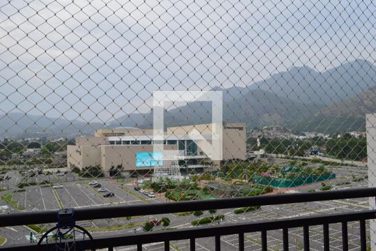 Varanda da Sala - Vista para o shopping de apartamento à venda com 2 quartos, 52m² em Freguesia (jacarepaguá), Rio de Janeiro