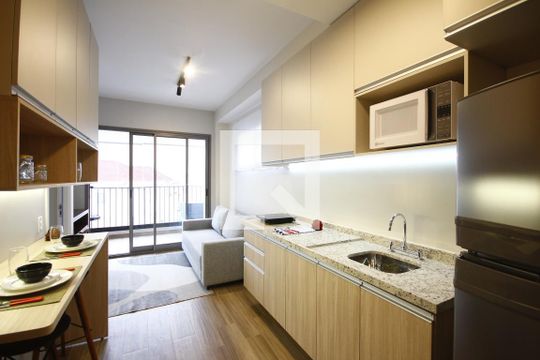 Cozinha de kitnet/studio para alugar com 1 quarto, 40m² em Vila Mariana, São Paulo